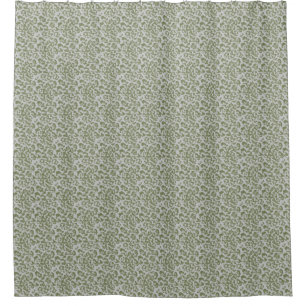 Olive grey spotted leopard shower curtain