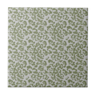 Olive grey spotted leopard tile