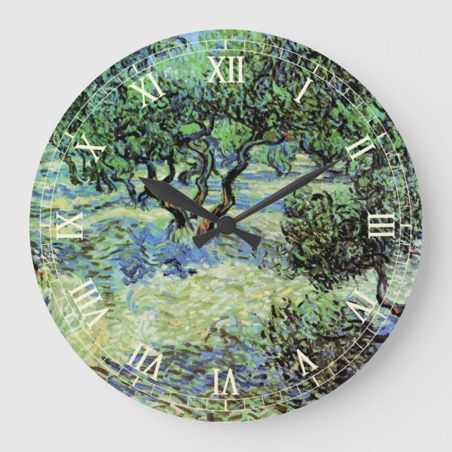 Olive Grove by Vincent van Gogh Large Clock (Front)