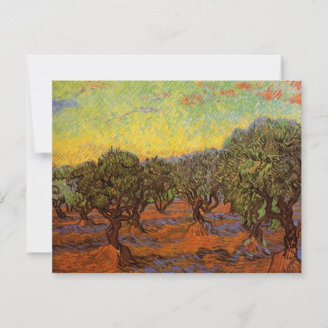 Olive Grove, Orange Sky by Vincent van Gogh (Front)