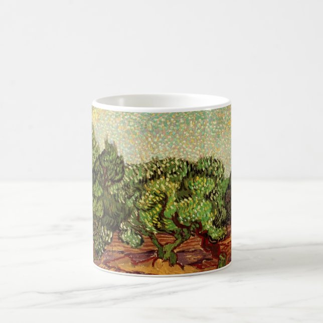 Olive Grove, Pale Blue Sky by Vincent van Gogh Coffee Mug (Center)