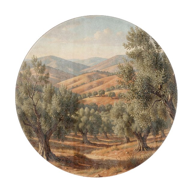 Olive Grove Rolling Hills Tuscan Countryside  Cutting Board (Front)
