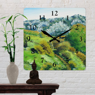 Olive Grove Square Wall Clock