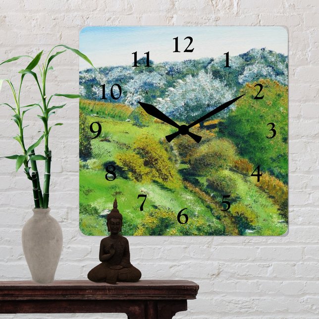 Olive Grove Square Wall Clock (Creator Uploaded)