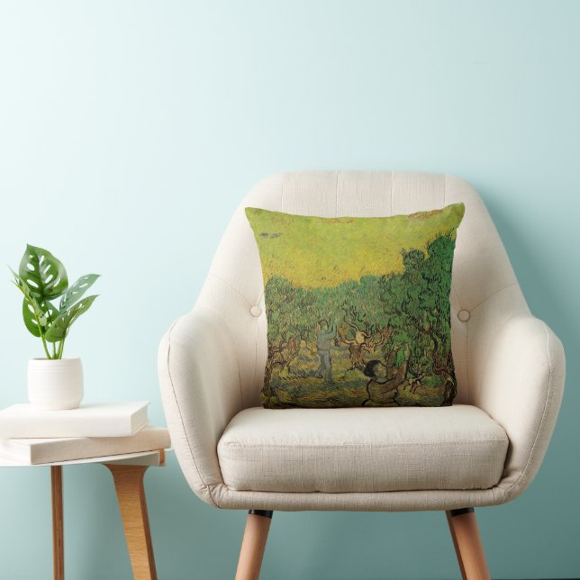 Olive Grove with Picking Figures, Vincent van Gogh Cushion (Chair)