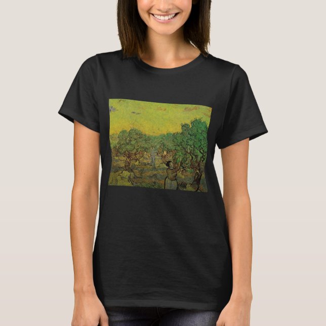 Olive Grove with Picking Figures, Vincent van Gogh T-Shirt (Front)