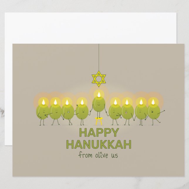 Olive Hanukkah Menorah (Front/Back)
