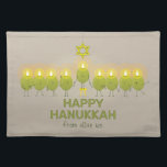 Olive Hanukkah Menorah Placemat<br><div class="desc">A group of fun-loving olives get together for a photo op and form a menorah to send a Happy Hanukkah greeting.</div>