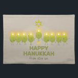 Olive Hanukkah Menorah Placemat<br><div class="desc">A group of fun-loving olives get together for a photo op and form a menorah to send a Happy Hanukkah greeting.</div>