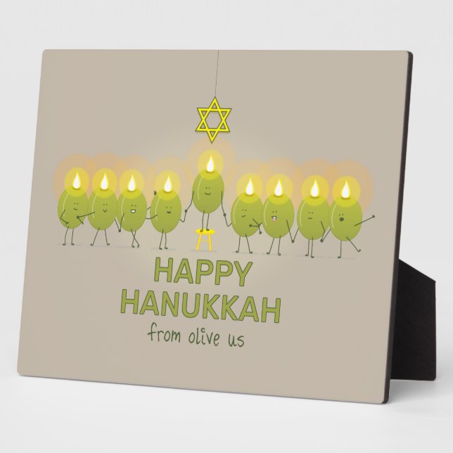 Olive Hanukkah Menorah Plaque (Side)