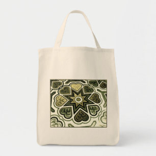 Olive Hearts Canvas Grocery Tote Bag