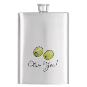 Olive Hip Flask