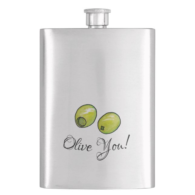 Olive Hip Flask (Front)