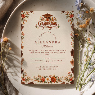 Olive Horse Ranch Western Graduation Invitation