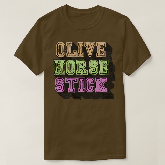 Olive Horse Stick alt Pastel T-Shirt (Design Front)