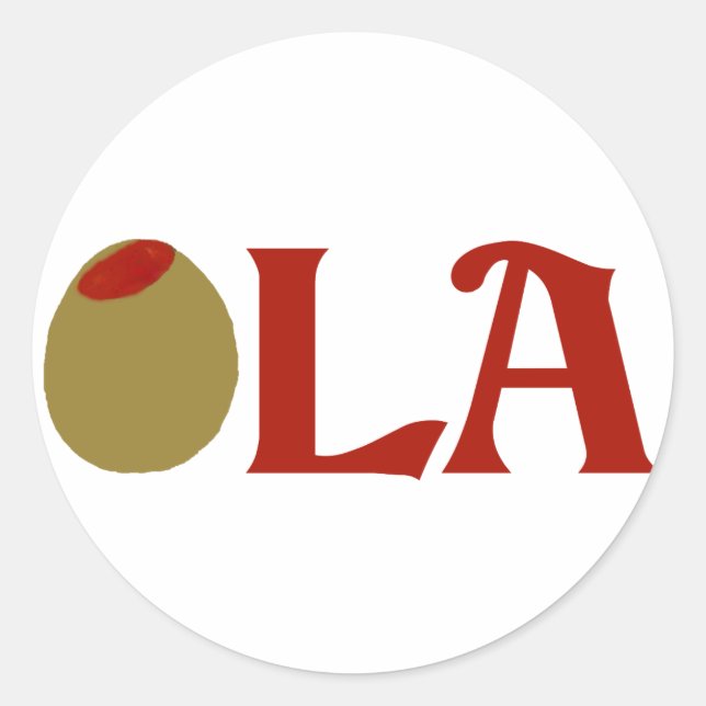 OLIVE (I Love) LA Classic Round Sticker (Front)