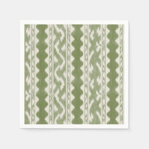 Olive Ikat Stripe on Cream, Bar Cart Napkin