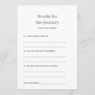 Olive Journey Wedding Advice and Wishes Card