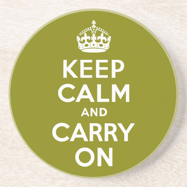 Olive Keep Calm and Carry On Coaster (Front)