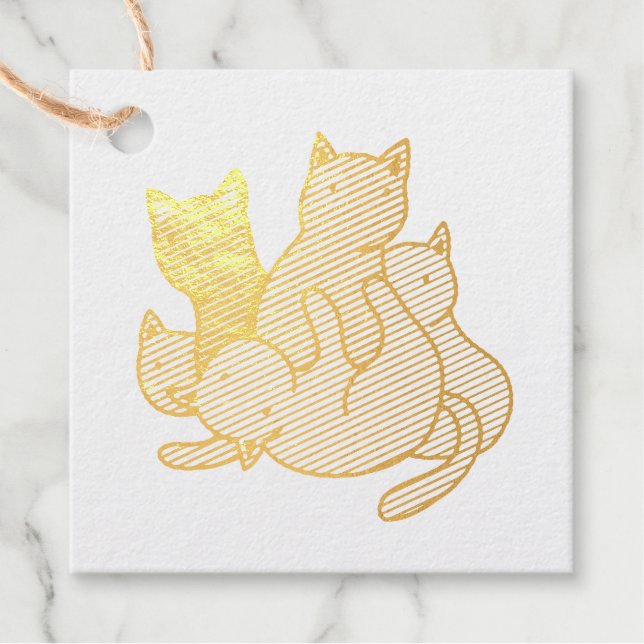 Olive kittens favour tags (Front)