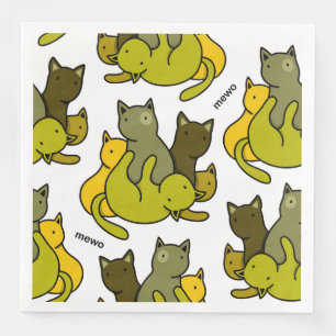 Olive kittens napkin