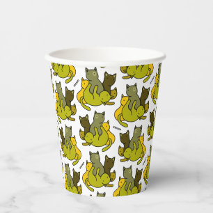 Olive kittens paper cups