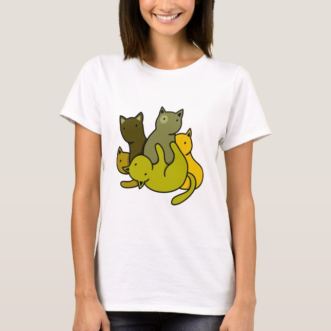 Olive kittens T-Shirt (Front)