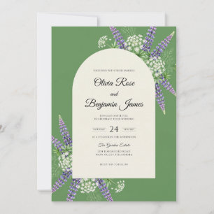 Olive Lavender Muted Eucalyptus Wedding Invitation