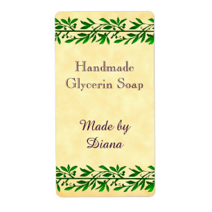 Olive Leaf Garland Custom Craft Labels