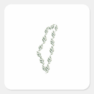 Olive Leaf Map of Palestine Square Sticker