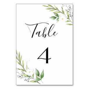 Olive Leaves and Gold Geometric Wedding  Table Num Number