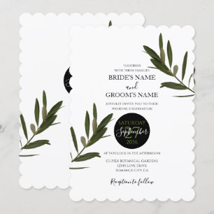 Olive Leaves Greenery Wedding Invitations