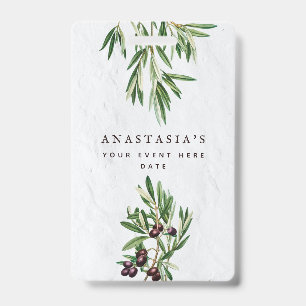Olive Leaves Mediterranean Greek Island ID Badge