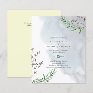 Olive Leaves Wedding Dusty Blue Lemon