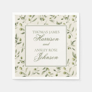 Olive Martini Tini Bit In Love Old Money Wedding Napkin