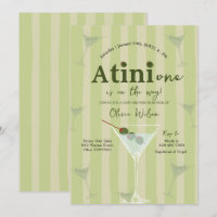 Olive Martini Tini One Is On The Way Baby Shower