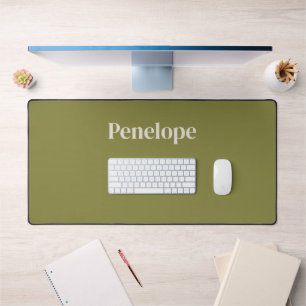 Olive Minimalist Personalised Desk Mat