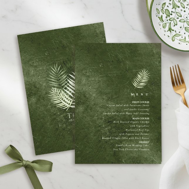 Olive Oasis Palm Leaves Dark Stone Menu ID1324 (Creator Uploaded)