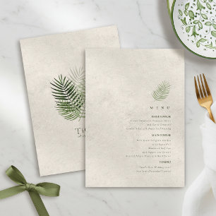 Olive Oasis Palm Leaves on Light Stone Menu ID1324