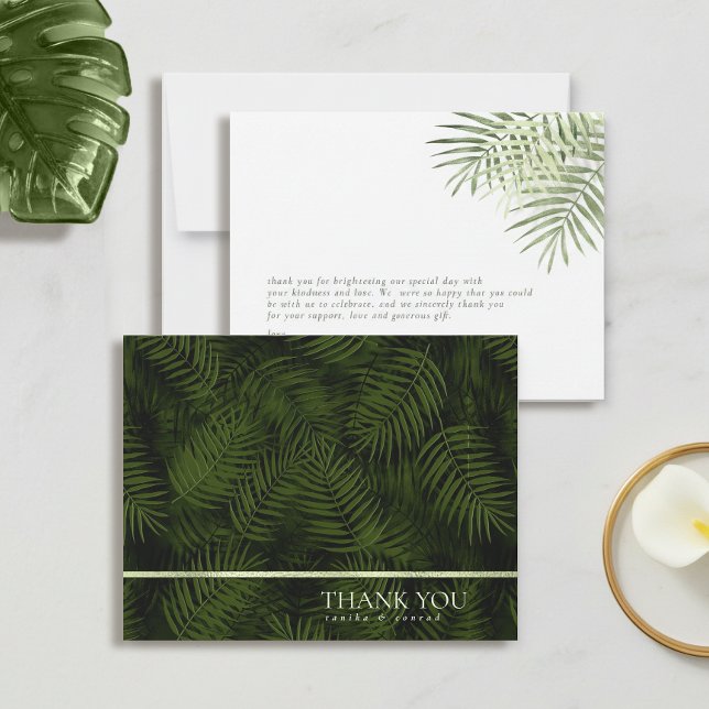 Olive Oasis Palms Pattern Thank You ID1324 Card (Creator Uploaded)