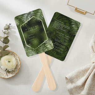 Olive Oasis Wedding Program ID1324 Hand Fan