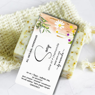 Olive oil and chamomille soap labels