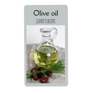 Olive oil and chives label