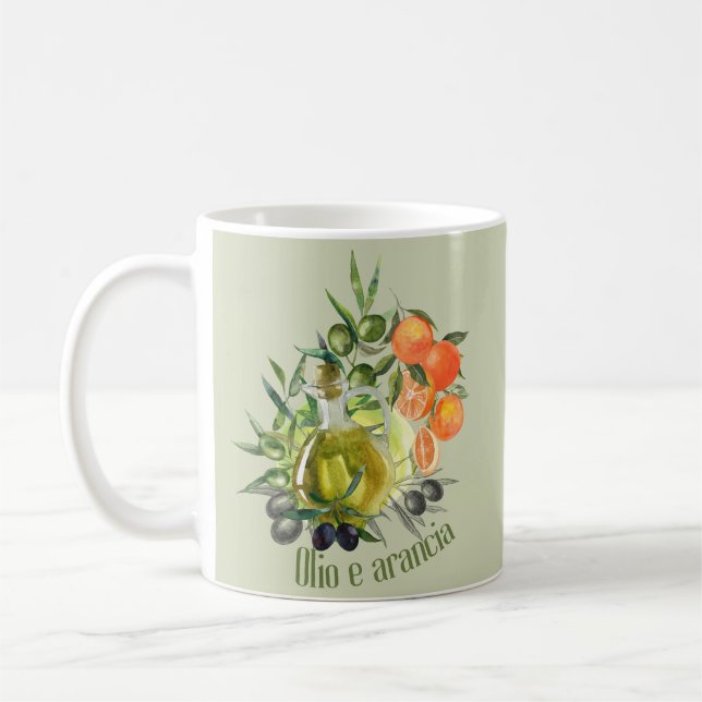 Olive oil and Orange:  Coffee Mug (Left)