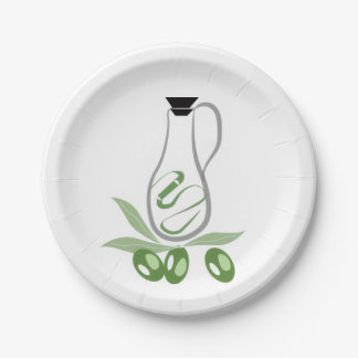 Olive Oil Bottle Paper Plates