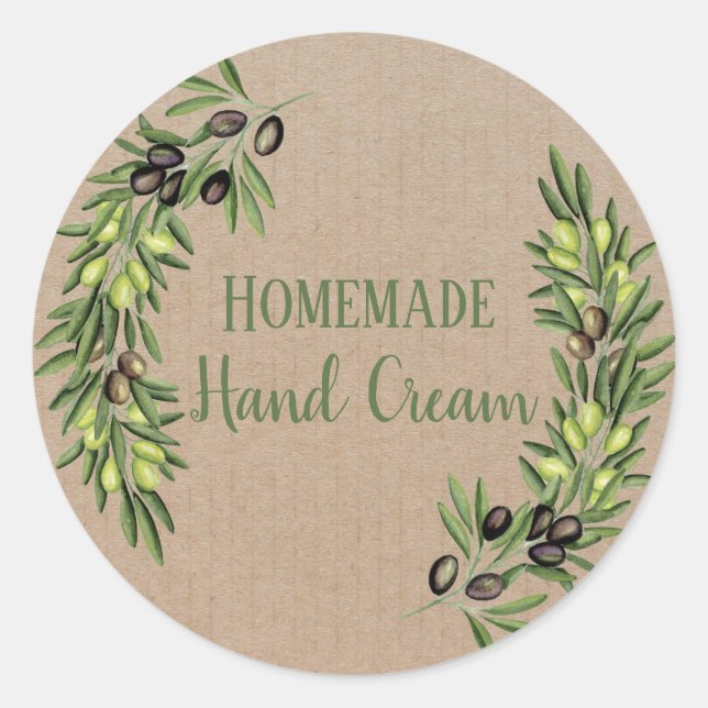 Olive Oil Bottle Rustic Vintage Wreath Craft Label (Front)