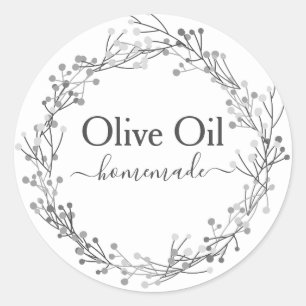 Olive Oil Bottle Rustic Vintage Wreath Craft Label