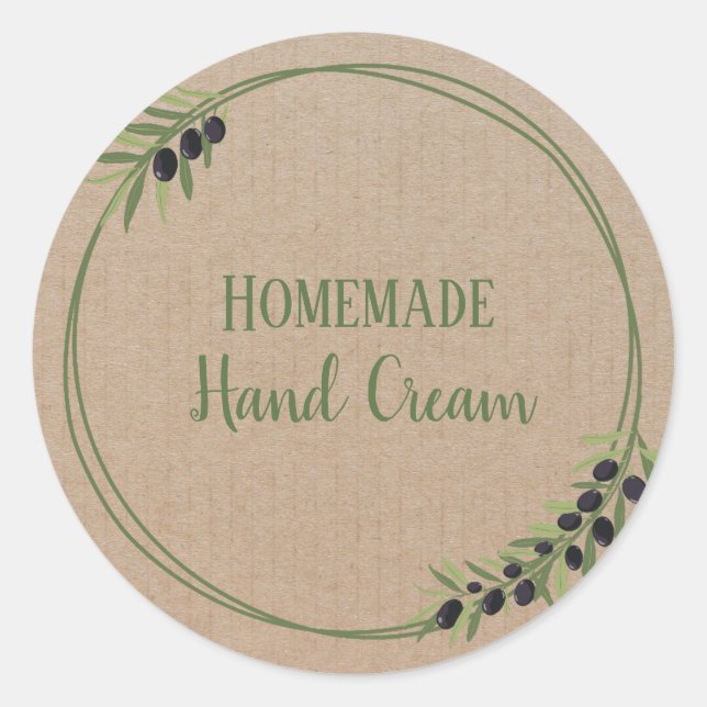 Olive Oil Bottle Rustic Vintage Wreath Craft Label (Front)