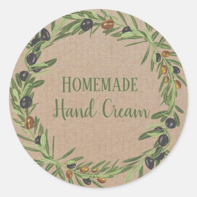Olive Oil Bottle Rustic Vintage Wreath Craft Label (Front)