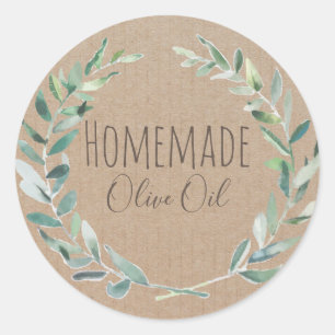 Olive Oil Bottle Rustic Vintage Wreath Craft Label